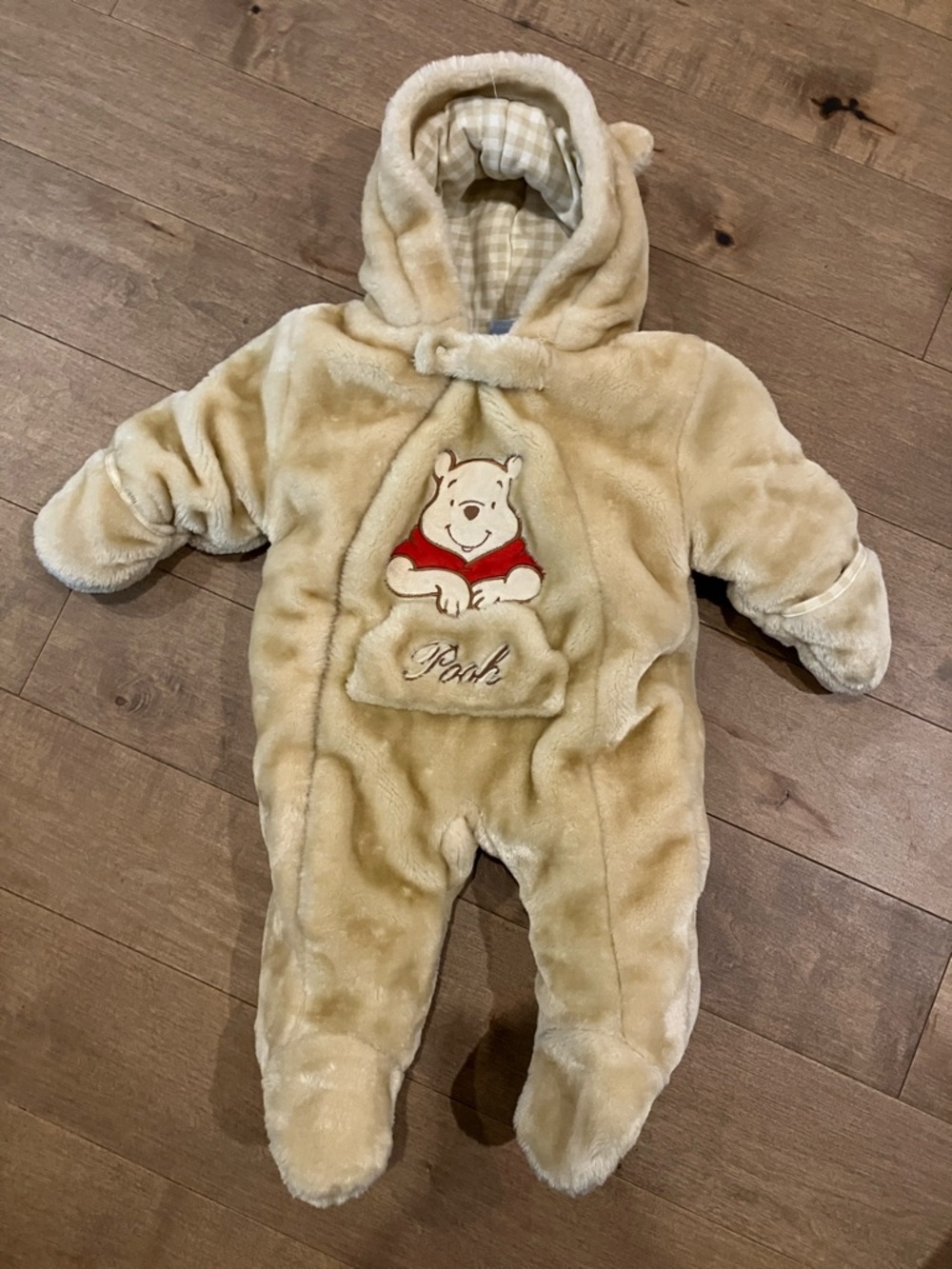 Disney Beige Winnie the Pooh Plush Baby Bunting